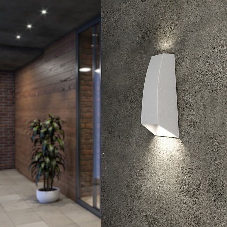 Уличный настенный светодиодный светильник 1016 TECHNO белый Elektrostandard - фото