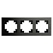 Рамка 3-местная, металл, STEKKER MFR00-7003-05, серия Катрин, черный - фото