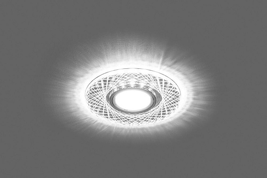 Светильник встраиваемый с белой LED подсветкой Feron CD970 потолочный MR16 G5.3 прозрачный - фото