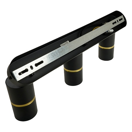 Светильник Feron ML1863 ZEN настенно-потолочный под лампу GU10, чёрный, золото - фото