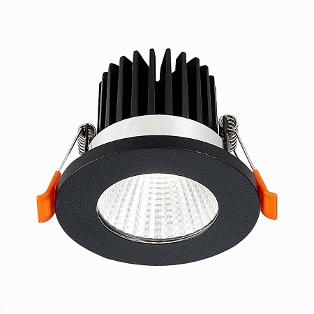 Св-к встр. Черный LED 1*10W 3000K 900Lm Ra>90 38° IP20 D80xH60 170-240V ST704.438.10 - фото