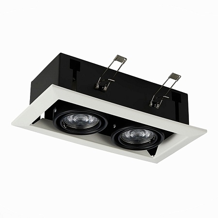 Св-к встр. Черный GU10 2*50W L245xW126xH70 220V Без ламп ST250.548.02 - фото