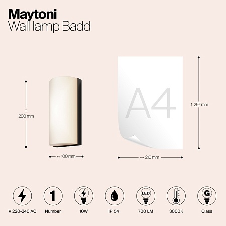 Настенный светильник (бра) Outdoor Badd O454WL-L10GF3K1 - фото