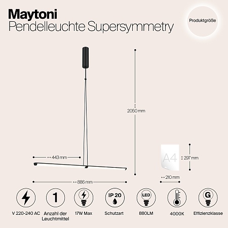 Подвесной светильник Maytoni Supersymmetry P096PL-L11BK - фото