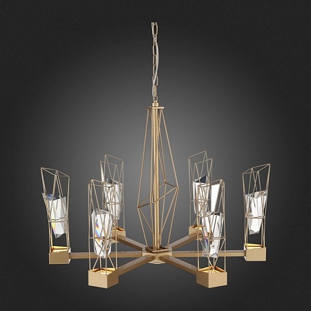 Люстра подвесная ST-Luce Матовое золото/Матовое золото, Прозрачный LED 6*8W 4000K SL815.203.06 - фото