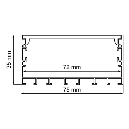 Профиль алюминиевый накладной "Линии света", серебро, CAB258 - фото