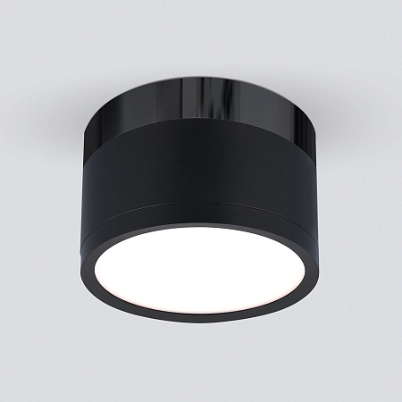 Накладной потолочный светодиодный светильник DLR029 10W 4200K черный матовый/черный хром Elektrostandard - фото