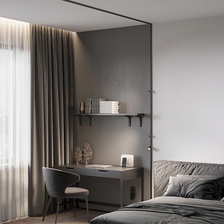 Mini Magnetic Коннектор угловой внутренний для накладного шинопровода Round черный 85216/00 Elektrostandard - фото