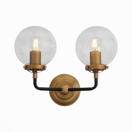 Бра ST-Luce Черный, Золото/Прозрачный E27 2*40W SL234.401.02 - фото