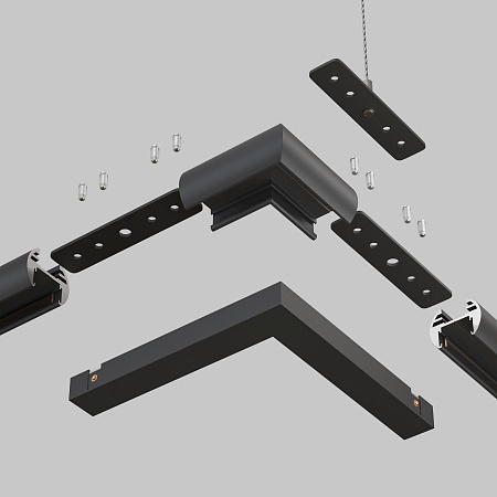 Коннектор угловой круглый Basity, черный - фото