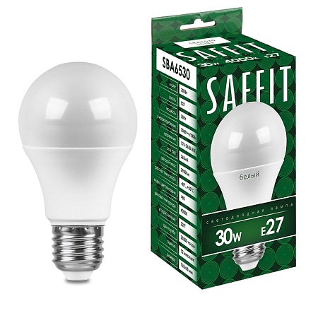 Лампа светодиодная SAFFIT SBA6530 Шар E27 30W 230V 6400K - фото