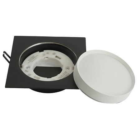 Светильник встраиваемый Feron DL506 потолочный GX53 черный + белый квадрат - фото