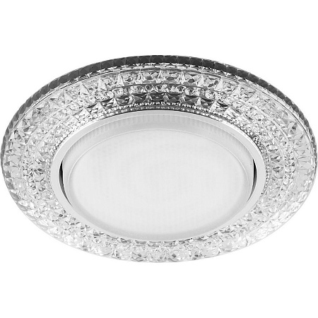 Светильник встраиваемый с белой LED подсветкой Feron CD4020 потолочный GX53 без лампы прозрачный - фото