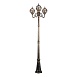 Светильник садово-парковый Feron PL3709 круглый, столб  3*60W 230V E27, черное золото - фото