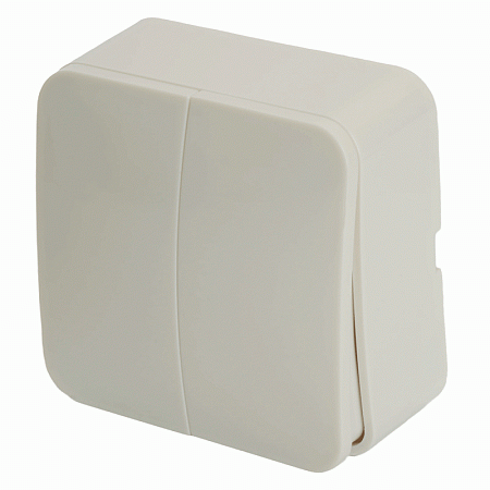 Выключатель открытой установки 2-клавишный, STEKKER, 250В, 10А, IP20, серия София, белый, MSW10-20-01 - фото