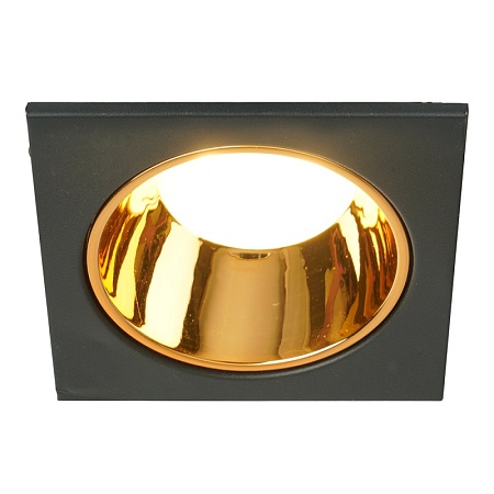 Светильник встраиваемый Feron DL3112 потолочный MR16 G5.3  черный + золото - фото