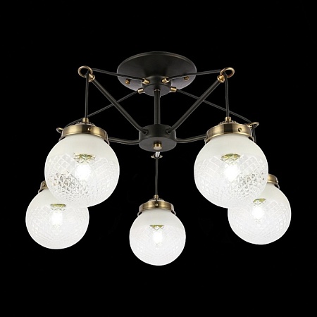 Светильник потолочный Черный, Бронза/Прозрачный, Белый E27 5*60W SLE110302-05 - фото