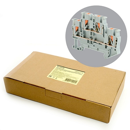 Зажим пружинный, 4-проводной проходной ЗНИ - 2,5 ,JXB PT 2,5 , серый LD575-1-25 - фото