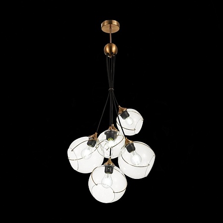 Светильник подвесной Золотистый/Прозрачный E27 6*60W SLE103103-06 - фото