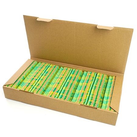 Зажим пружинный, 4-проводной проходной ЗНИ - 2,5 ,JXB PT 2,5 , желтый,зеленый LD574-1-25 - фото