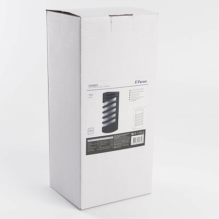 Светильник садово-парковый Feron DH0603,на стену, E27 230V, черный - фото