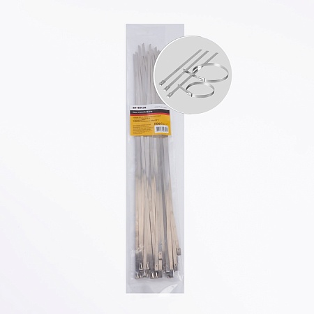 Хомут стальной STEKKER SSCT46-400 4,6х400мм, d пучка max 121мм, нагрузка 50кг, серый - фото