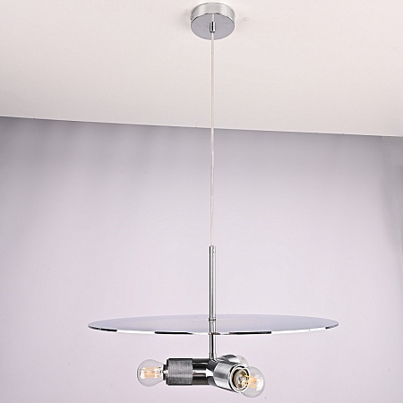 Люстра Rh Utilitaire Disk Triple Pendant Silver Imperiumloft 123647-22 - фото