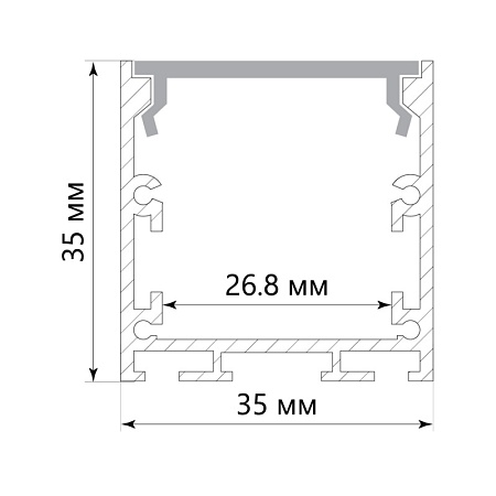 Профиль алюминиевый накладной "Линии света" с крепежами, черный, CAB256 - фото