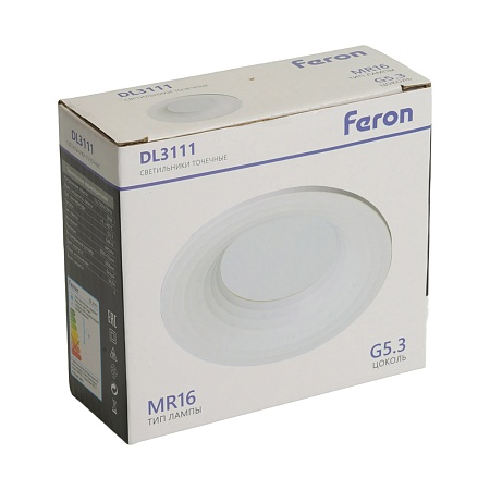 Светильник встраиваемый Feron DL3111 потолочный MR16 G5.3 белый - фото