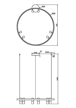 Подвесной светильник Maytoni MOD102PL-L42BK - фото