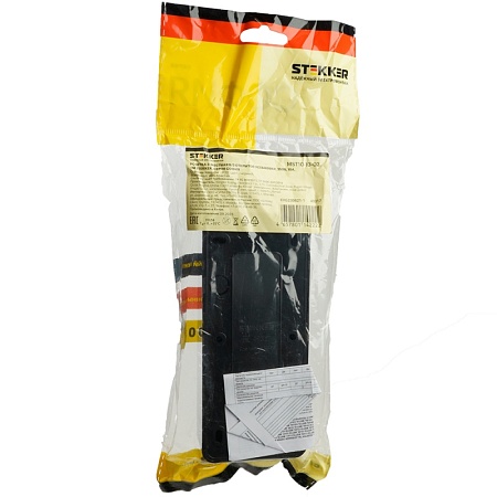 Розетка 3-местная б/з открытой установки, STEKKER, 250В, 10А, IP20, серия София, черный, MST10-13-02 - фото