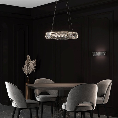 Подвесной светильник Eurosvet 101004 LED никель хрусталь Strotskis - фото