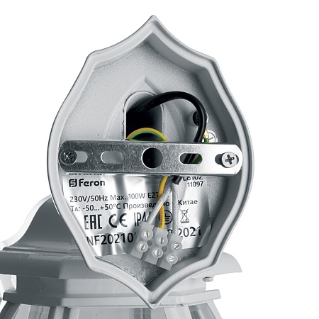 Светильник садово-парковый Feron 8102/PL8102 восьмигранный на стену вниз 100W E27 230V, белый - фото