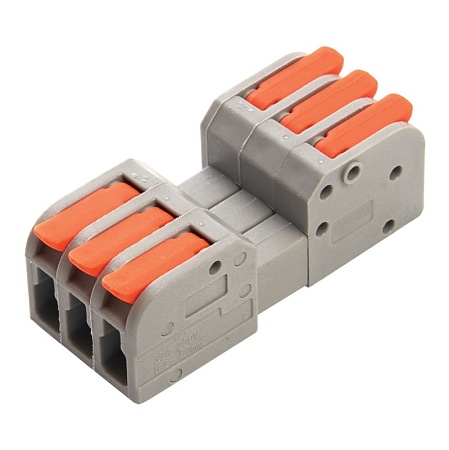 Клемма монтажная компактная STEKKER для подключения фазных проводников 3 контактные группы, LD221-423 - фото