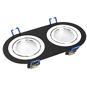 Светильник потолочный встраиваемый, DL2812 MR16 50W G5.3 &quot;овал&quot;, черный-хром