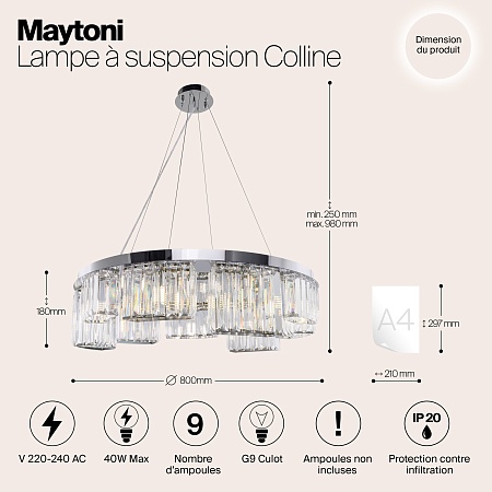 Подвесной светильник Maytoni Colline MOD083PL-09CH - фото