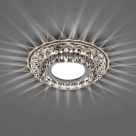 Светильник встраиваемый с LED подсветкой Feron CD987 потолочный MR16 G5.3 прозрачный - фото
