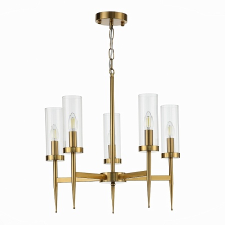 Люстра подвесная ST-Luce Латунь/Латунь, Прозрачный E14 5*60W SL1159.303.05 - фото