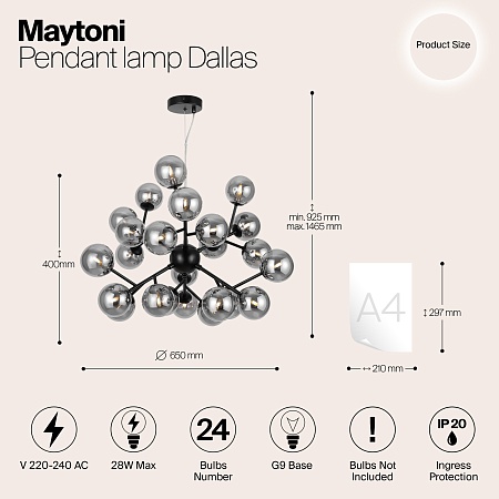 Подвесной светильник Maytoni MOD545PL-24B - фото