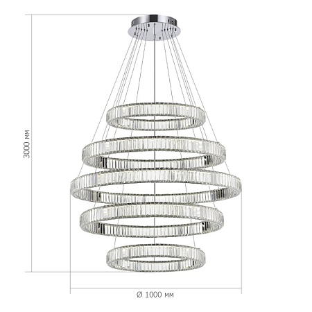 Люстра подвесная ST-Luce Хром/Прозрачный LED 1*255W 4000K SL1622.103.05 - фото