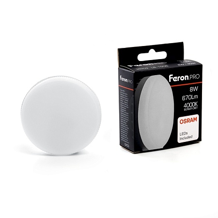 Лампа светодиодная Feron LB-1508 GX53 8W 175-265V 4000K OSRAM LED - фото
