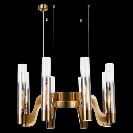 Люстра подвесная ST-Luce Латунь/Хром, Прозрачный E14 8*40W SL1235.303.08 - фото