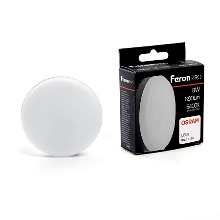 Лампа светодиодная Feron LB-1508 GX53 8W 175-265V 6400K OSRAM LED - фото