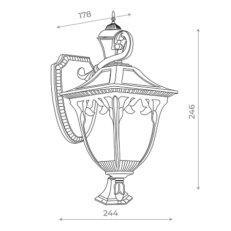 Светильник уличный настенный ST-Luce Кофейный/Кофейный, Прозрачный E27 1*60W SL083.701.01 - фото