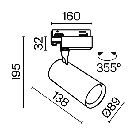 Трековая система Technical накладная трехфазная белая 150x150 TS-S-150-TR029-3-26W4K-S-W