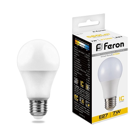 Лампа светодиодная Feron LB-91 Шар E27 7W 175-265V 2700K - фото