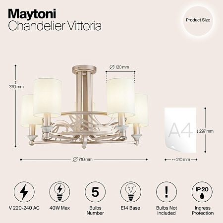 Люстра Maytoni Vittoria H004CL-05BG - фото
