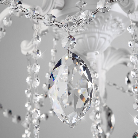 Подвесной светильник Eurosvet 10108/5 белый/прозрачный хрусталь Strotskis - фото