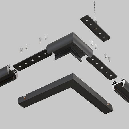 Коннектор угловой круглый Basity, черный - фото