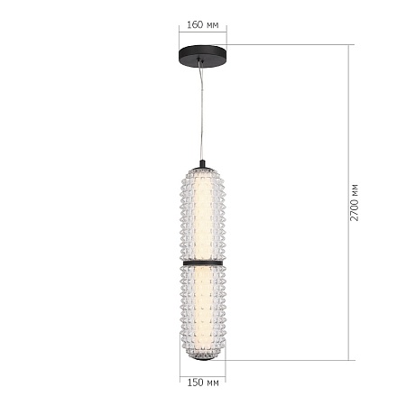 Светильник подвесной ST-Luce черный/прозрачный LED 1*22W 4000K SL6144.403.01 - фото